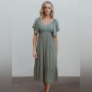 Baltic Born Felicity Smocked Dress in Sage